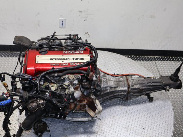Nissan SR20DET S13 Red Top 2.0L Turbo Engine & 5 Speed Manual Transmission w/ Wiring Swap JDM